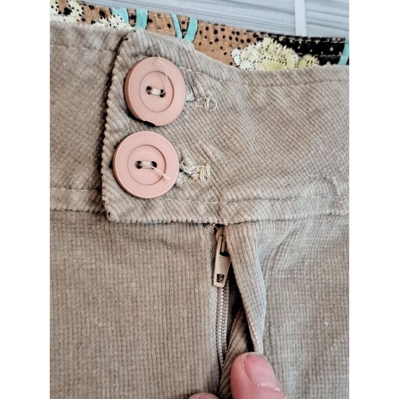 Y2K Corduroy Pleated Micro Mini Skirt Button Zip Small Schoolgirl Preppy Rue 21 - Picture 5 of 7